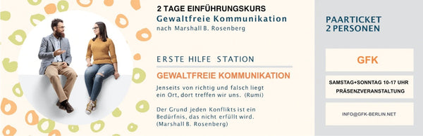 Do.+Fr. 29.+30.01.2026 - 9:30-17 Uhr - Einführung in die Gewaltfreie Kommunikation, Stadtmission, Frankfurter Allee 96, 102407 Berlin (Paar-/Team-Ticket)